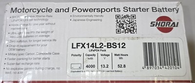 Shorai - LFX14A2-BS12 - Lithium Iron Extreme-Rate Battery