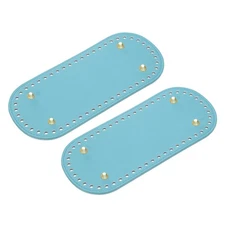 Oval Bag Bottom Shaper Pad, 2Pcs 22x10cm PU Leather Cushion Base (Blue)