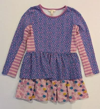 Matilda Jane Blue Purple Pink Long Sleeve Casual Girl's Dress Size 8 EUC