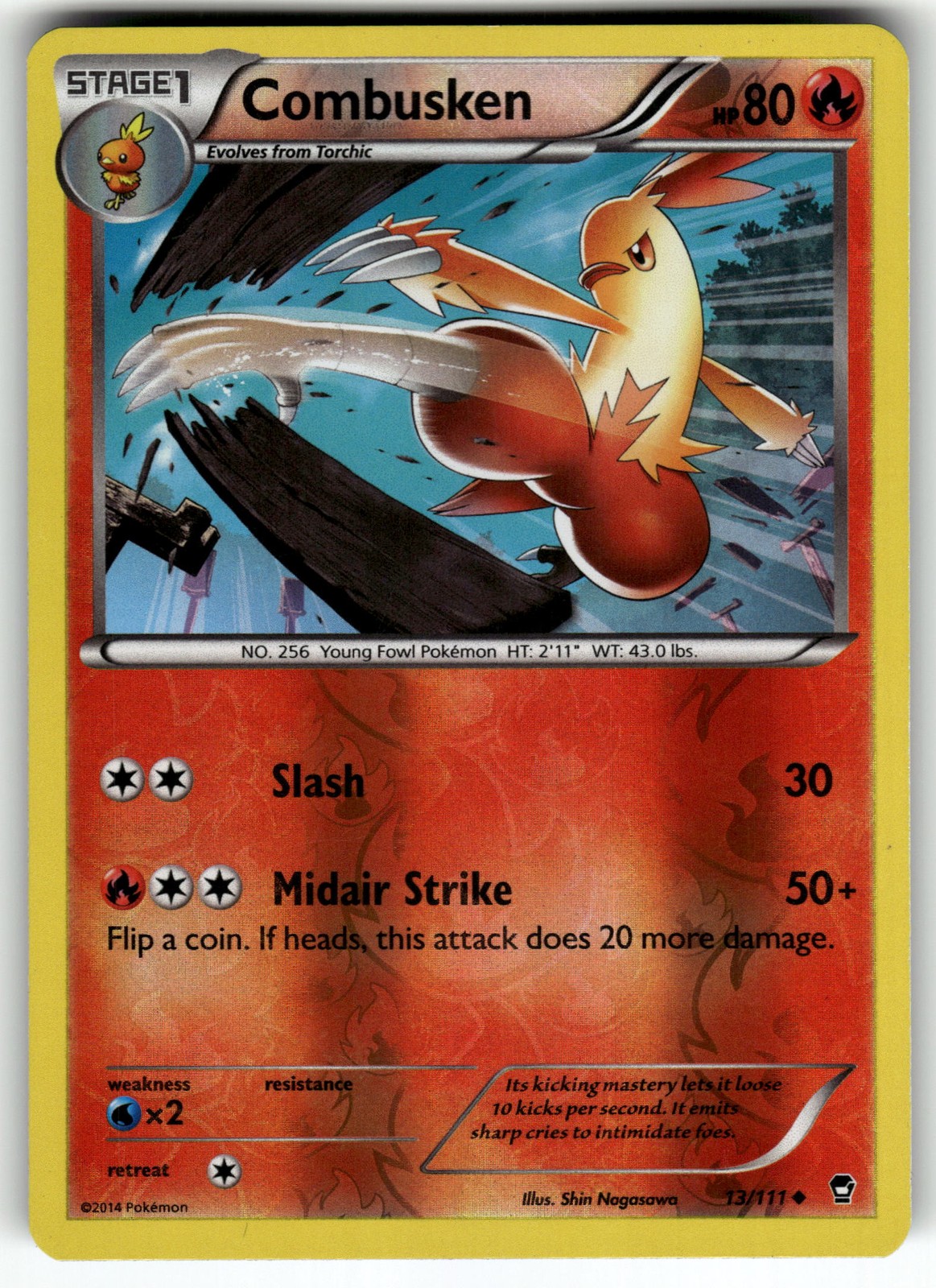 Combusken 13/111 XY - Furious Fists LP Pokemon Card TCG