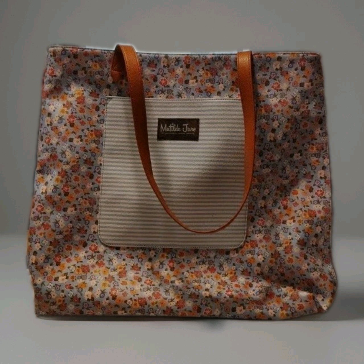 MATILDA JANE Canvas Beach Bag Tote Weekender Bag, Diaper Bag Cottage Core Floral