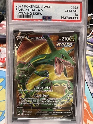 Rayquaza V (Full Art) 193/203 SWSH07: Evolving Skies Holo PSA 10