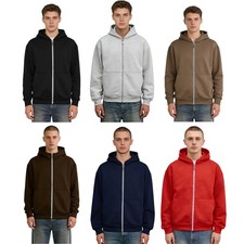 Mens Outerwear Creative Hoodie Lightweight Sweatshirt Casual Hooded Gym Zip-up