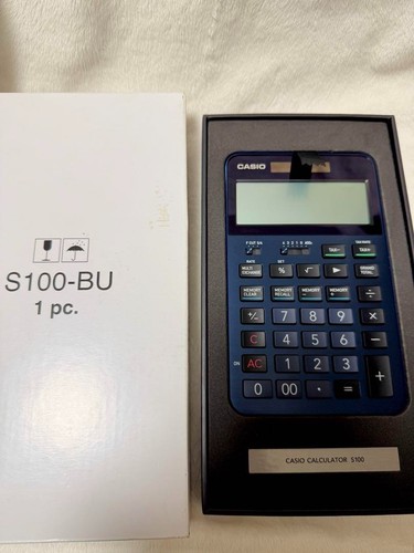 CASIO S100 Flagship Model Premium Calculator Blue Made in Japan New Boxed - Picture 11 of 12