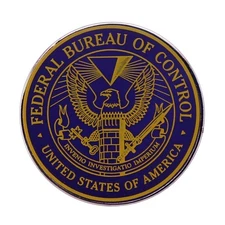 2pcs Federal Bureau of Control Badge Craft Commemorative Lapel Brooch Pin US