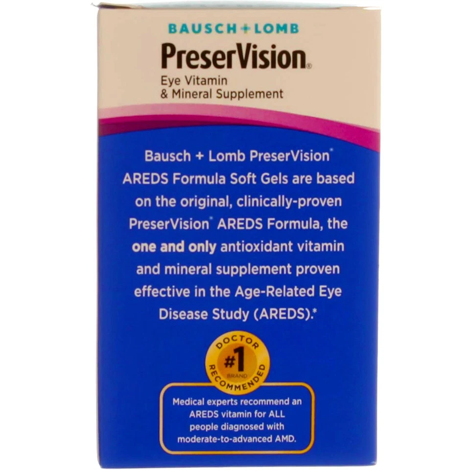 5 Pack Bausch & Lomb PreserVision AREDS Softgels, 60 Ct - Image 3 of 4