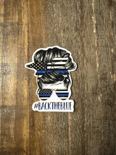 2.5 Inch Color Back the Blue Water Resistant Sticker Laptop Phone Helmet Car