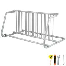 Floor Bike Rack 10 Holders Dual-side Storage Stand For Garages Streets Yards