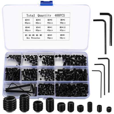 #ad #ad Set Screws Assortment Kit 400 Pcs M3 M4 M5 M6 M8 Allen Head Hex Socket Grub Scr $10.50