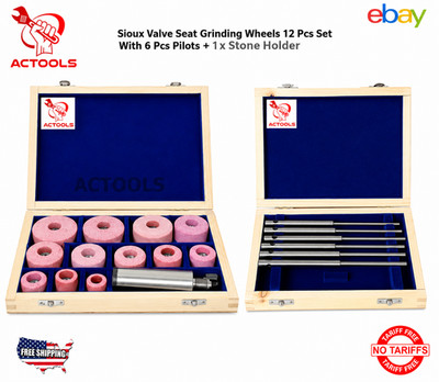 Sioux Valve Seat Grinding Wheels 12 Pcs With 6 Pcs  Pilots  +  1x Stone Holder