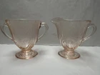 VINTAGE PINK DEPRESSION GLASS CREAMER & SUGAR BOWL  PATTERN ??