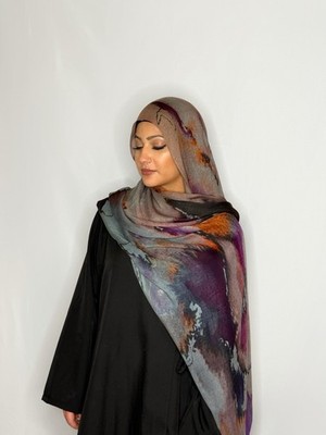 NiSH Watercolour Floral 100% Modal Hijab Vela Style - Ultra Soft 70*180cm