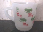 Vintage Fire-King Hudy Delight RARE BEER Milk Glass Advertising Coffee Mug