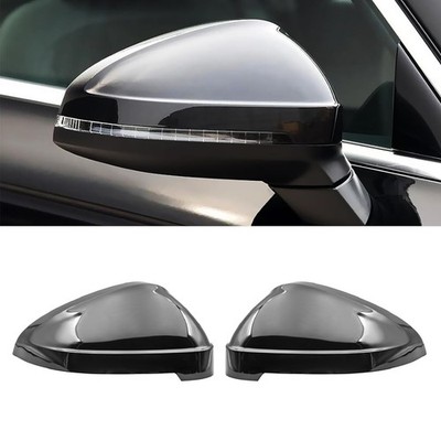 2x Glänzend Schwarz Spiegelkappen Außenspiegel Für Audi A4 A5 B9 F5 S5 2016-2024