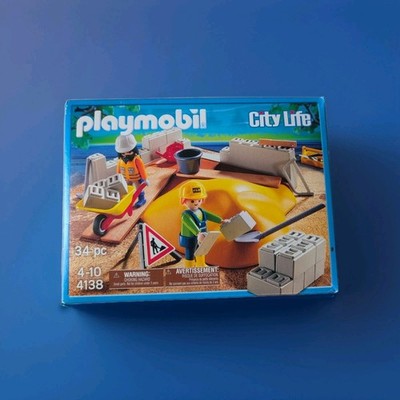 PLAYMOBIL 4138 Kompaktset Baustelle – Mit Fixierbaren Backsteinen – Kreativspielzeug Für Kleine Baumeister