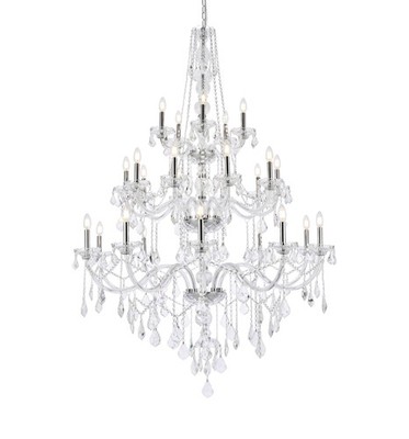 Elegant Lighting V7825G43/RC Verona 25 Light 43''W Crystal - Chrome