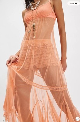 chinese dress ladies Free People Mesh Embroidered Dress (XS) main image 0