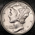 1942 S Mercury Dime - Choice BU - 90% Silver Winged Liberty 10C