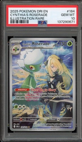 Pokemon Cynthia's Roserade Destined Rivals Illustration Rare #184 PSA 10