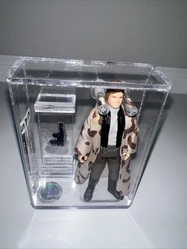VINTAGE STAR WARS CAS 85+ HAN SOLO TRENCH COAT FIGURE 1984 KENNER
