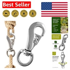 Hammock Swivel Hook - 500 lb Capacity with 360  Rotation  Silver Finish