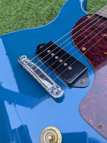 E-Gitarre Maison Les Paul Junior TV Yellow P90 Double Cutaway Blue - Bild 5 von 10