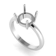 925 Sterling Silver 5mm Round semi-mount engagement ring For Her