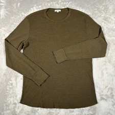 Gustin Waffle-Knit Thermal Shirt Men XL Brown Long Sleeve Base Layer Made In USA