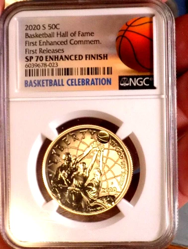 2020 S Basketball Hall of Fame Commem Half Dollar NGC SP 70 Enhanced Finish NICE