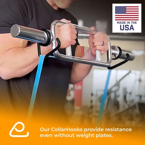 Resistance Band Bar Collar Hooks, Use with Any 2" Olympic Bar, USA MADE - Picture 7 of 9