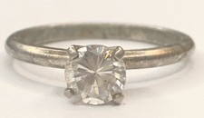 Vintage Marked Sterling Silver 925 6mm Solitaire Cubic Zirconia CZ Ring SZ 5.75