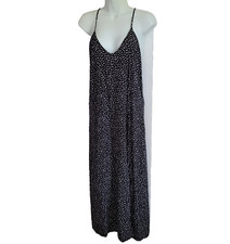 Old Navy Dress Petite Large Black White Abstract Goth Witchy Adjustable Straps