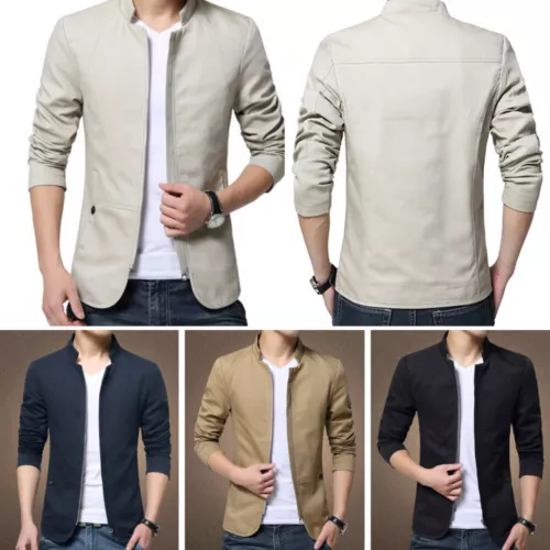 Men's Casual Slim Fit Business Formal One Button Suit Blazer Coat Jacket Tops - Picture 14 of 21
