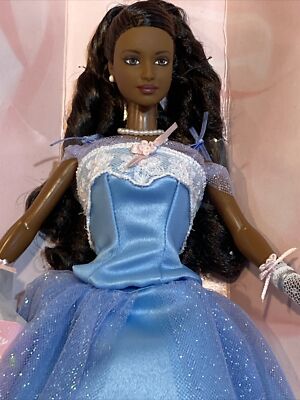 Barbie Collector Birthday Wishes African-American in Blue Dress NRFB New 🌸 