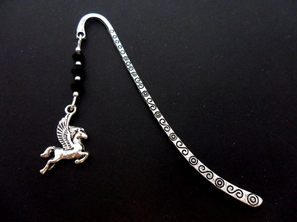 A TIBETAN SILVER FLYING HORSE/PEGASUS CHARM BOOKMARK. NEW.