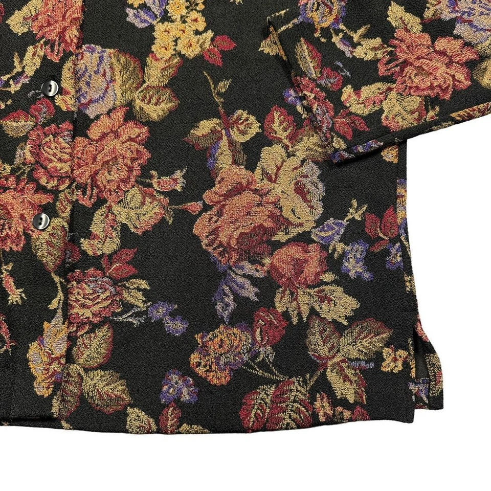 Blusa Floral De Colección Para Mujer Grande Paisley Linda Mirasol Glam Años 90 80 Hecha en EE. UU. Foto 3 de 4