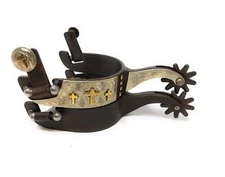 AJ Tack Triple Cross Antique Brown Spur