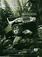Vintage 2003 Jeep Wrangler Rubicon Print Ad 4x4 Off Road Rock Climbing