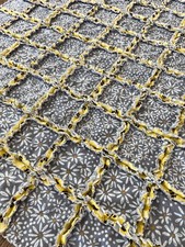 Rag Quilt Blanket Baby Toddler Girl Daisies  Bees Gray, White, Yellow, Gold Blk