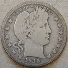 1915-D Barber Quarter 25c VG as Pictured Bk2