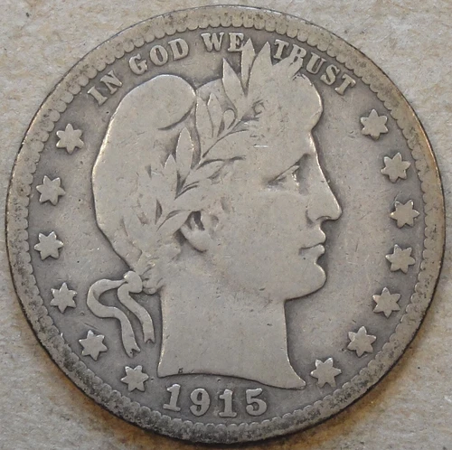 1915-D Barber Quarter 25c VG as Pictured Bk2