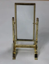 Vintage NOS Miniature Dollhouse Vintage Metal Cheval Swivel Mirror 4.5 " tall