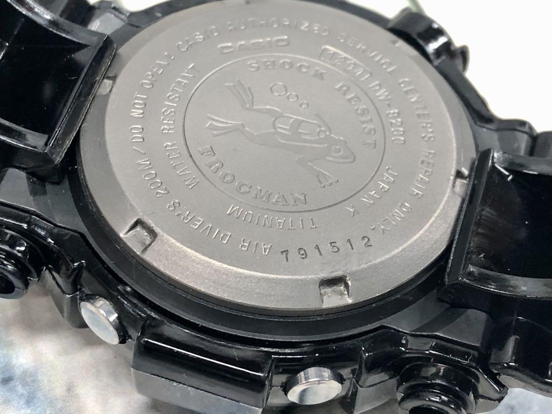 YNKEですDW-8200ZU-1T Casio G Shock DW 8200Z 1T Frogman Men In Black Titanium Dive
