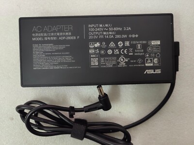 For Asus ROG Zephryus M16(2023) GU604VZ-CS94 20V 14A ADP-280EB F OEM ø6.0 280W