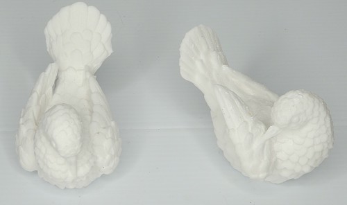 White Doves Bonded Alabaster Love Birds Wedding 1950s by A. Santini - Picture 5 of 10
