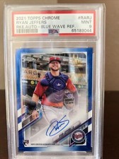 2021 Topps Chrome Ryan Jeffers Blue Wave Auto /150 #RA-RJ Rookie RC Twins PSA 9