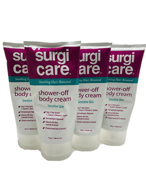 4 SURGI CARE SOOTHING HAIR REMOVAL SHOWER OFF BODY CREAM 6oz