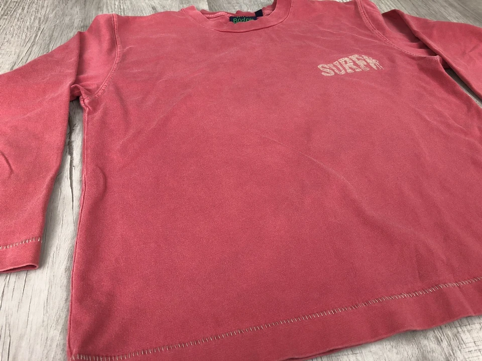 Camiseta Vintage Mini Boden Manga Longa Surf Compass Point 1978 Vermelha Meninos Juvenis 7-8 - Imagem 3 de 4