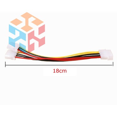 Adattatore Di Corrente Molex A 2X Molex 4-Pin Splitter Y Cavo 0.2M