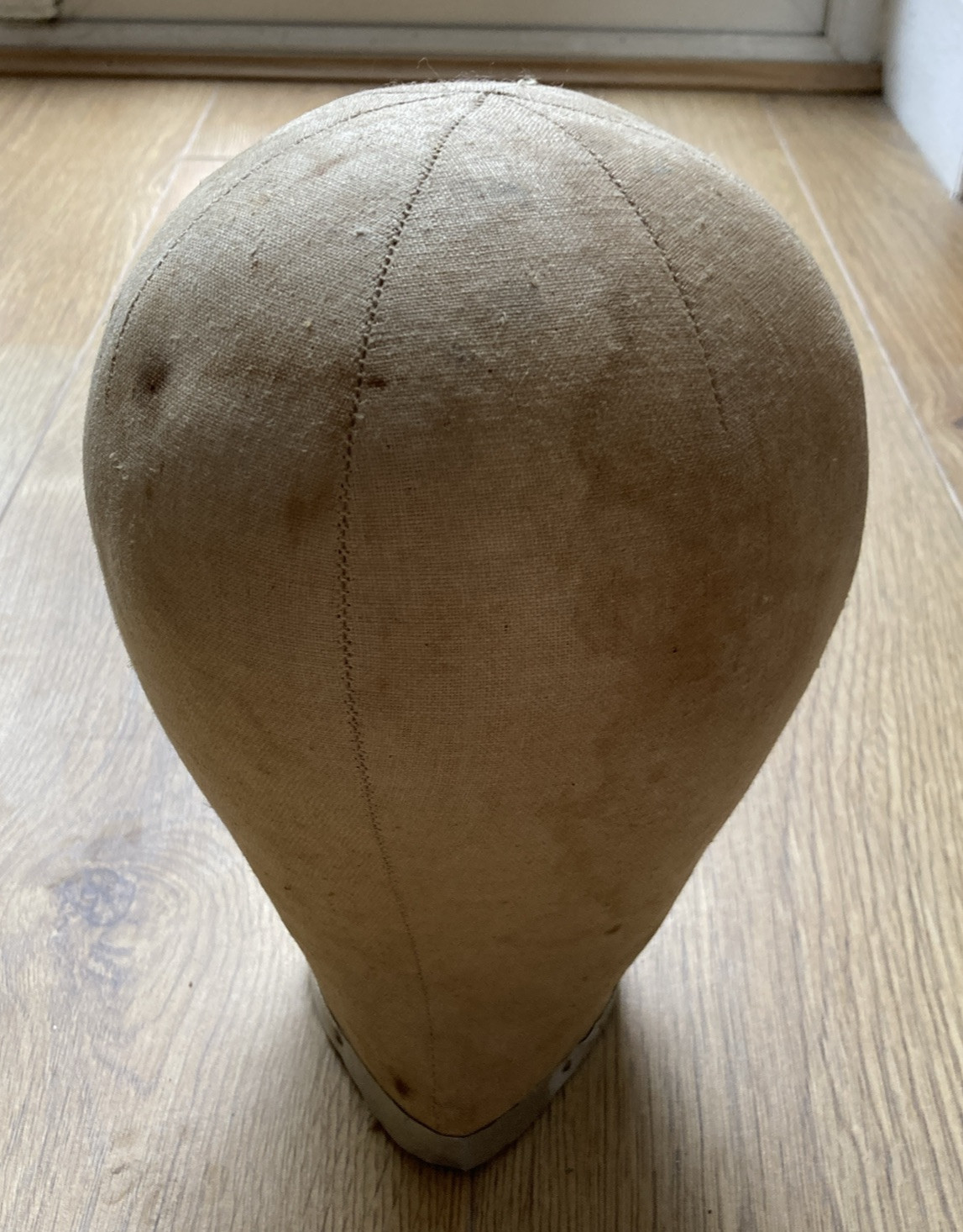 Vintage Millinery Canvas Cloth Mannequin Head Wig Hat Block, 20.75" approx. 2